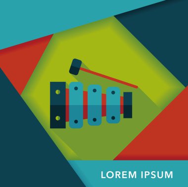 Uzun Gölge, eps10 ksilofon düz simgesi