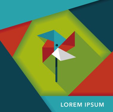 Uzun gölgeli yel değirmeni simgesi