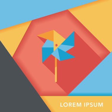 Uzun gölgeli yel değirmeni simgesi