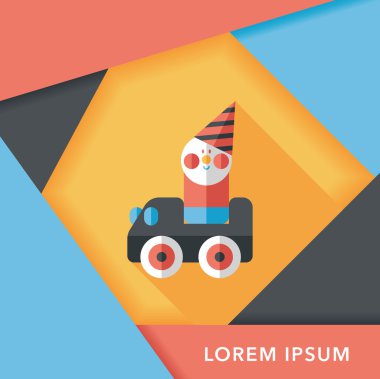 oyuncak araba uzun gölge düz simgesiyle