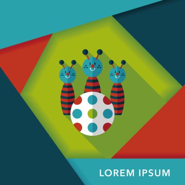 Uzun Gölge, eps10 ile bowling oyuncak düz simgesi