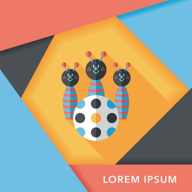 Uzun Gölge, eps10 ile bowling oyuncak düz simgesi