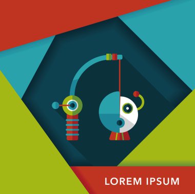 Uzun Gölge, eps10 ile balıkçılık oyuncak düz simgesi