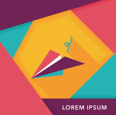 Kağıt Uçak düz simgesi ile uzun gölge