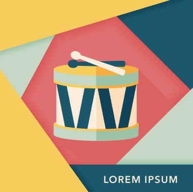 Uzun Gölge, eps10 davul düz simgesi