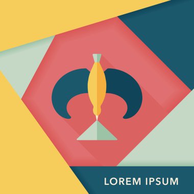 kuş düz simgesi uzun gölge ile Dengeleme