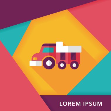 damperli kamyon uzun gölge, eps10 düz simgesi