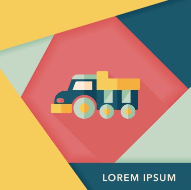 damperli kamyon uzun gölge, eps10 düz simgesi