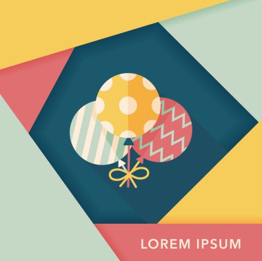 Balonlar düz simgesi ile uzun gölge, eps10