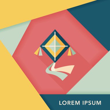 uçurtma düz simgesi ile uzun gölge, eps10