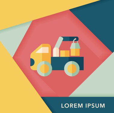 kamyon uzun gölge, eps10 düz simgesi