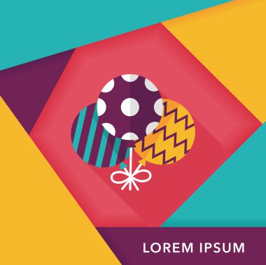 Balonlar düz simgesi ile uzun gölge, eps10