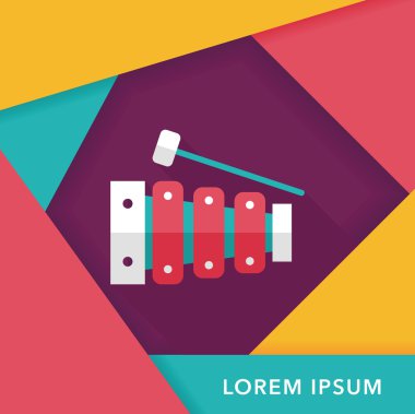 Uzun Gölge, eps10 ksilofon düz simgesi