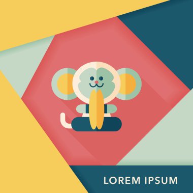 Uzun Gölge, eps10 ile maymun oyuncak düz simgesi