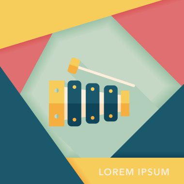 Uzun Gölge, eps10 ksilofon düz simgesi