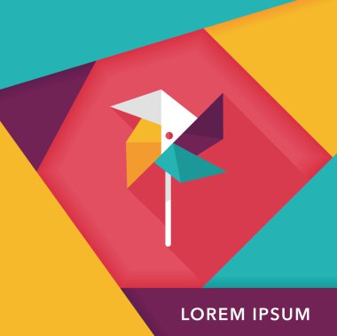 Uzun gölgeli yel değirmeni simgesi