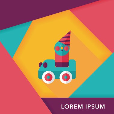 oyuncak araba uzun gölge düz simgesiyle