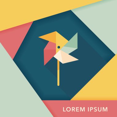 Uzun gölgeli yel değirmeni simgesi