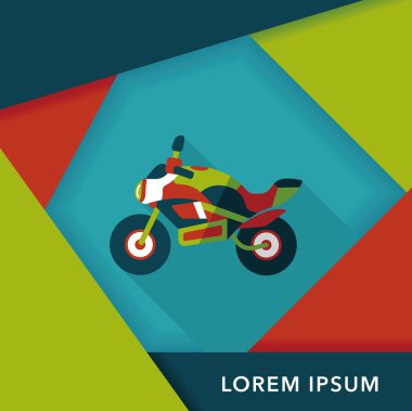 Uzun Gölge, eps10 ile ulaşım motosiklet düz simgesi