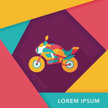 Uzun Gölge, eps10 ile ulaşım motosiklet düz simgesi