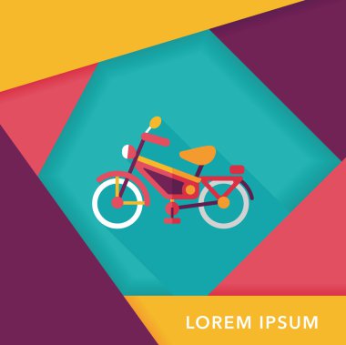 Uzun Gölge, eps10 ile ulaşım Bisiklet düz simgesi