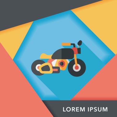 Uzun Gölge, eps10 ile ulaşım motosiklet düz simgesi