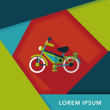 Uzun Gölge, eps10 ile ulaşım Bisiklet düz simgesi