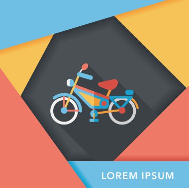 Uzun Gölge, eps10 ile ulaşım Bisiklet düz simgesi