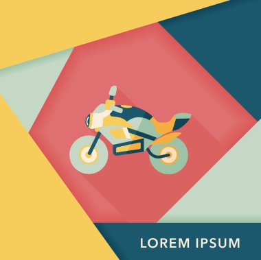 Uzun Gölge, eps10 ile ulaşım motosiklet düz simgesi