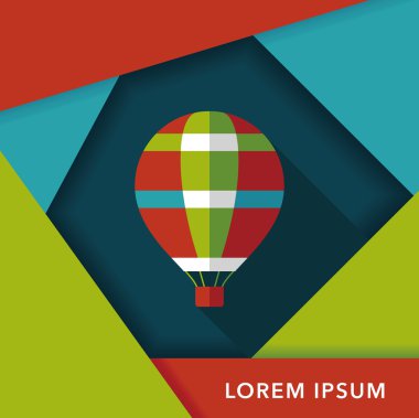 Uzun Gölge, eps10 ile ulaşım sıcak hava balon düz simgesi