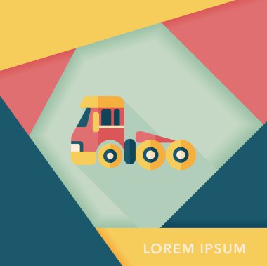 Uzun Gölge, eps10 ile ulaşım çekici düz simgesi