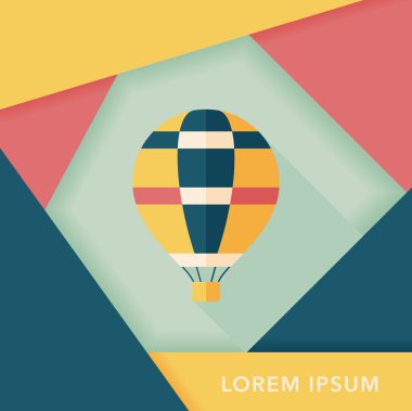 Uzun Gölge, eps10 ile ulaşım sıcak hava balon düz simgesi