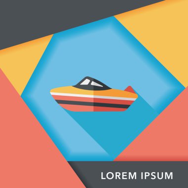 Uzun Gölge, eps10 ile ulaşım gemi düz simgesi