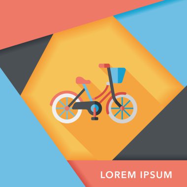 Uzun Gölge, eps10 ile ulaşım Bisiklet düz simgesi