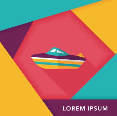 Uzun Gölge, eps10 ile ulaşım gemi düz simgesi