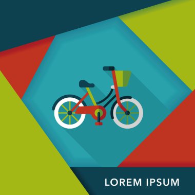 Uzun Gölge, eps10 ile ulaşım Bisiklet düz simgesi