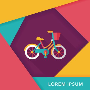 Uzun Gölge, eps10 ile ulaşım Bisiklet düz simgesi