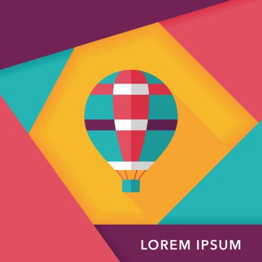 Uzun Gölge, eps10 ile ulaşım sıcak hava balon düz simgesi