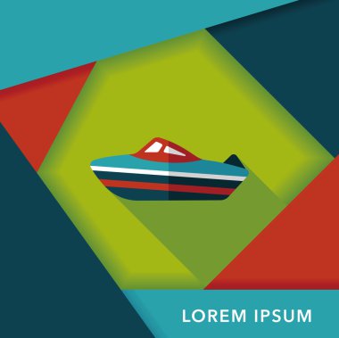 Uzun Gölge, eps10 ile ulaşım gemi düz simgesi