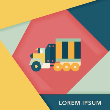 Uzun Gölge, eps10 ile ulaşım çekici düz simgesi