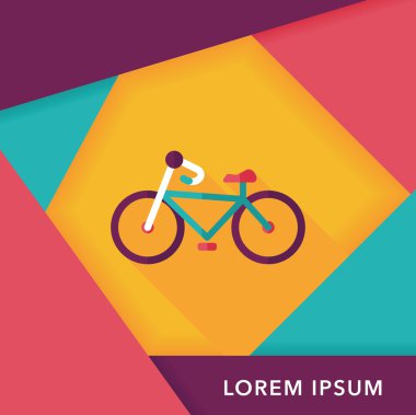 Uzun Gölge, eps10 ile ulaşım Bisiklet düz simgesi