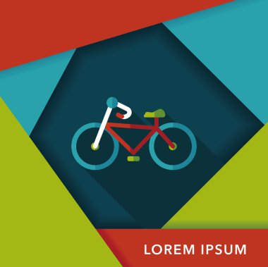 Uzun Gölge, eps10 ile ulaşım Bisiklet düz simgesi