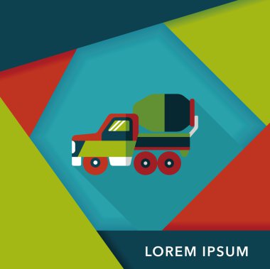 Uzun Gölge, eps10 ile ulaşım kamyon düz simgesi