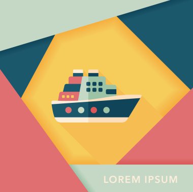 Uzun Gölge, eps10 ile ulaşım feribot düz simgesi