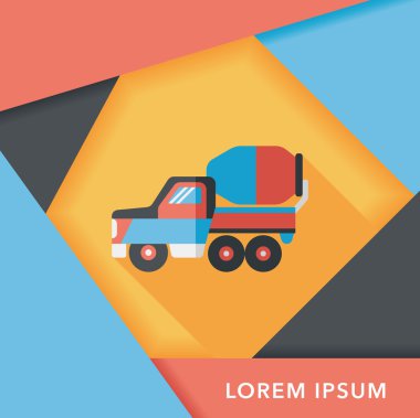 Uzun Gölge, eps10 ile ulaşım kamyon düz simgesi