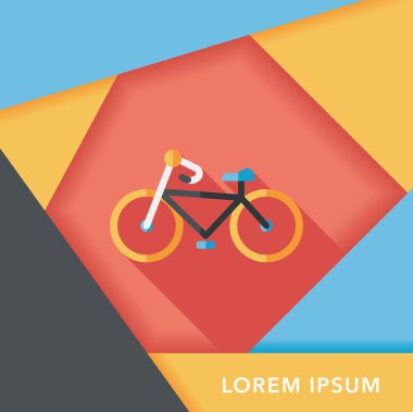 Uzun Gölge, eps10 ile ulaşım Bisiklet düz simgesi
