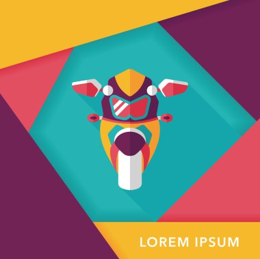 Uzun Gölge, eps10 ile ulaşım motosiklet düz simgesi