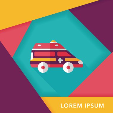 Uzun Gölge, eps10 ile ulaşım ambulans düz simgesi