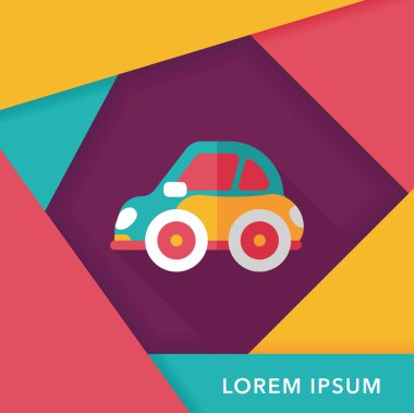 Uzun Gölge, eps10 ile ulaşım araba düz simgesi