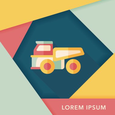 Uzun Gölge, eps10 ile ulaşım kamyon düz simgesi